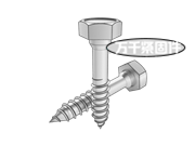 米制凹腦單倒角六角頭細桿木螺釘 ASME B18.2.3.8M